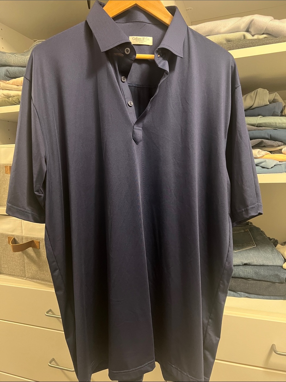 Collars and Co. Men's Performance Polo Shirt - Navy - Picture 9 of 10